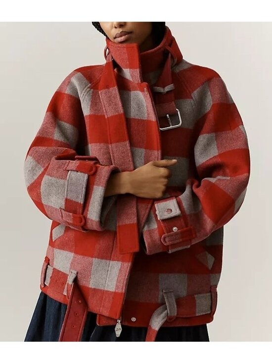 Damson Madder Jackets & Blazers - Damson Madder Wool Mock Neck Bomber Coat Town & Country Heritage Twee Womens 8